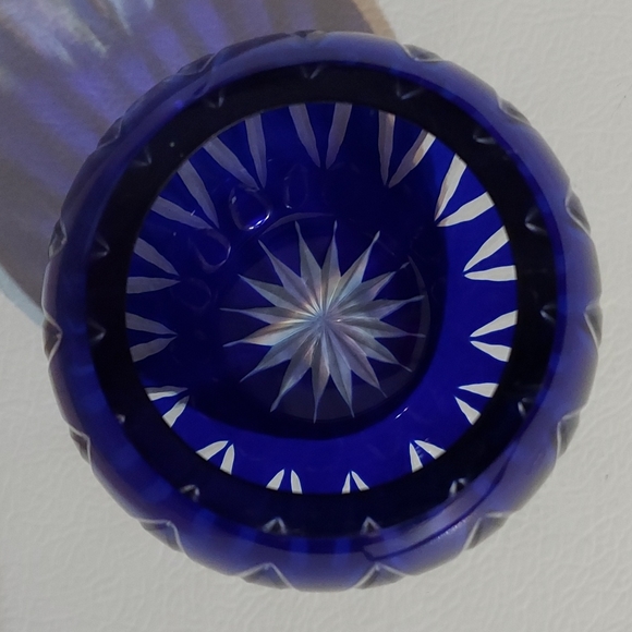 π¦ Cobalt Blue Cut Crystal Design Votive